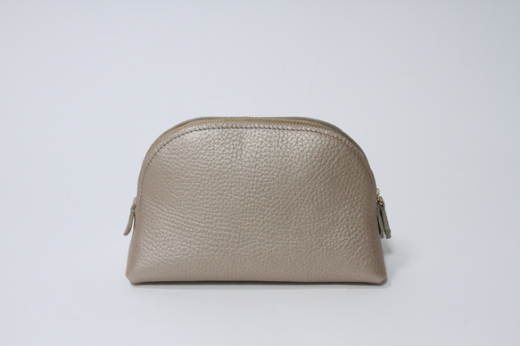 ポーチM トリヨンクレマンス　シャンパンゴールド×ブルー 3枚目の画像