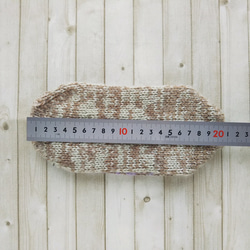 ウール混の手編み靴下(ベージュ系)底面21.5×9.5cm『Creema限定』 3枚目の画像