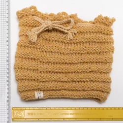 草木染め＆手編みのニット帽（ネックウォーマー）　B221202 6枚目の画像