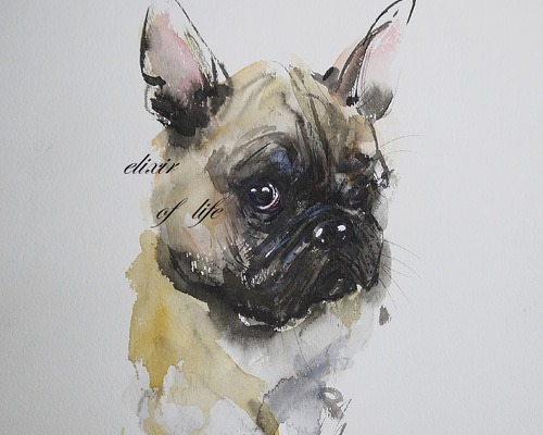 【LOVE】フレンチブルドッグ　犬　ポップアート　キャンバスF6号　アクリル画 ファッションショー - フレンチブルドッグ犬 No.2】A2アート