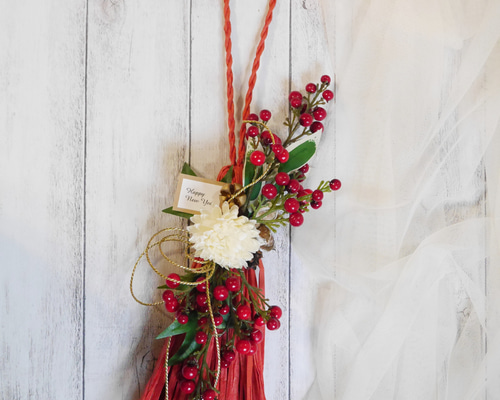 Creema限定・新作2023年～新しい年に祈りを込めて～南天の実～ しめ縄