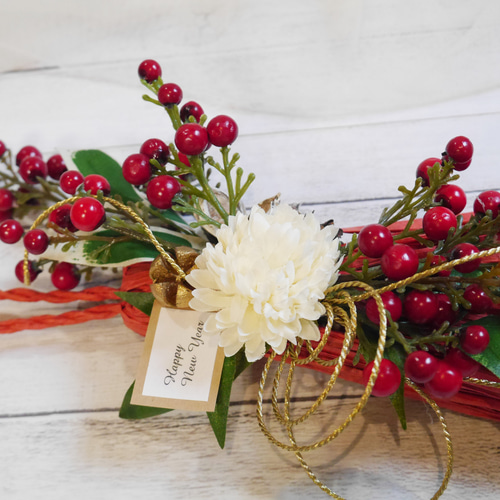 南天と柘植のいわみのしめ縄 Creema限定・新作2023年～新しい年に祈りを込めて～南天の実～ しめ縄