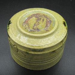 黄瀬戸筒茶碗・秋草紋様（薪釜焼成）　創作陶器 7枚目の画像