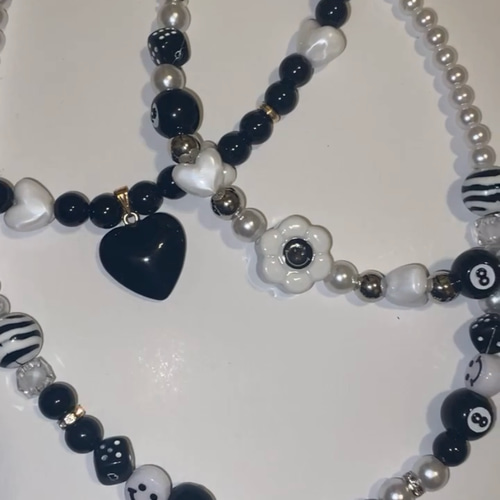 beads necklace【NO.6】ビーズネックレス 派手なオシャレアクセサリー 