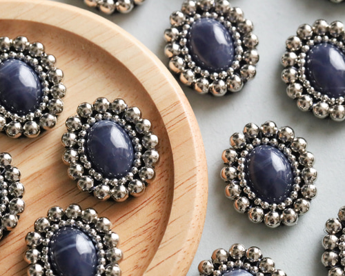 ビーズ刺繍カボション オーダーページ 2ヶ】カボション ビーズ刺繍 オリジナルパーツ アンティーク | a.m.h.