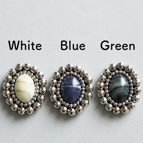 ビーズ刺繍カボション オーダーページ シックなカラー スクエアカボションのビーズ刺繍ピアスorイヤリング