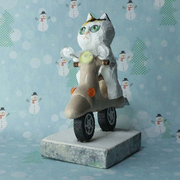 スクーターに乗る三毛猫 その他置物 猫のまんま 通販 15065599｜Creema