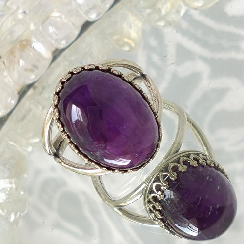 2月の誕生石 紫水晶・・ アメジスト ring（SV925に変更可能・8