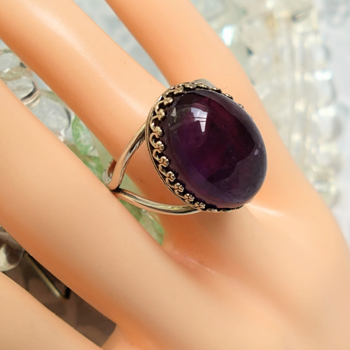 2月の誕生石 紫水晶・・ アメジスト ring（SV925に変更可能・8~22号