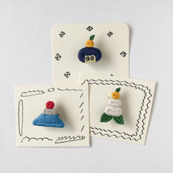 縁起物・鏡餅・刺繍・ブローチ 4枚目の画像