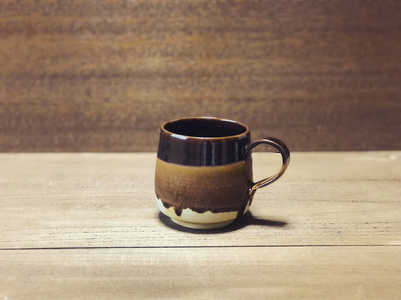 三色釉　コーヒーカップ 1枚目の画像