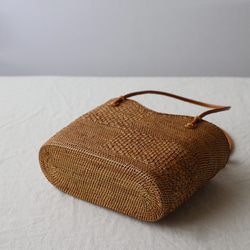 ⁑手編む鞄　伝統工芸　アタ　かご　バッグ　トートバッグ　巾着袋＆タッセル　着物　和装　浴衣Z46F 9枚目の画像