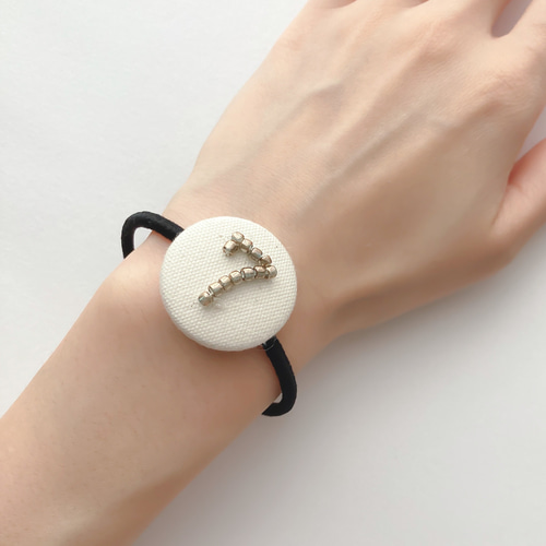 ＊月型ビーズ刺繍ヘアゴム ＊ HAIR TIE:「7」誕生月 ビーズ刺繍ヘアゴム ヘアゴム OShiO 通販