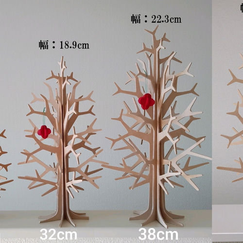 高さ：45cm アクセサリースタンド＆木製 クリスマス ツリー (材質:MDF