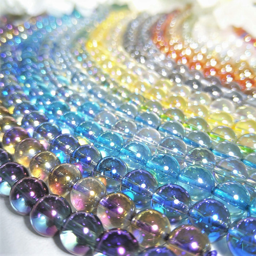 6~12mm ホワイトアクアオーラ/オーロラクォーツ/レインボー 6~12mm ホワイトアクアオーラ/オーロラクォーツ/レインボー