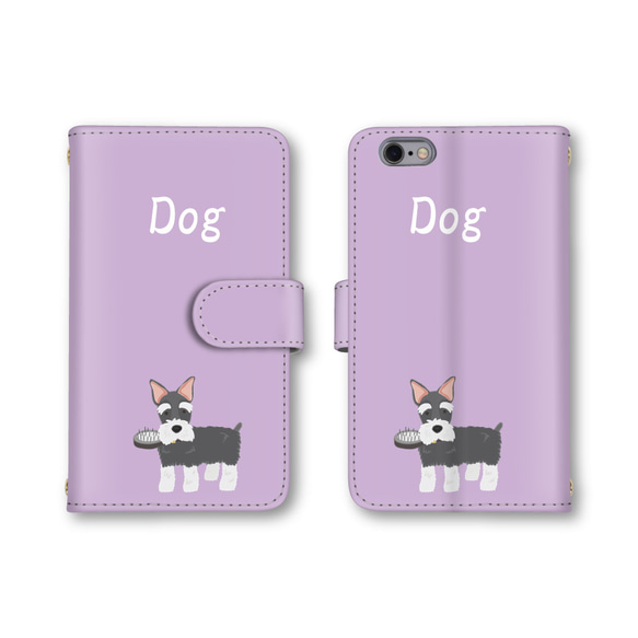 送料無料 スマホケース 手帳型 スマホカバー 犬 イヌ iPhone android 2枚目の画像