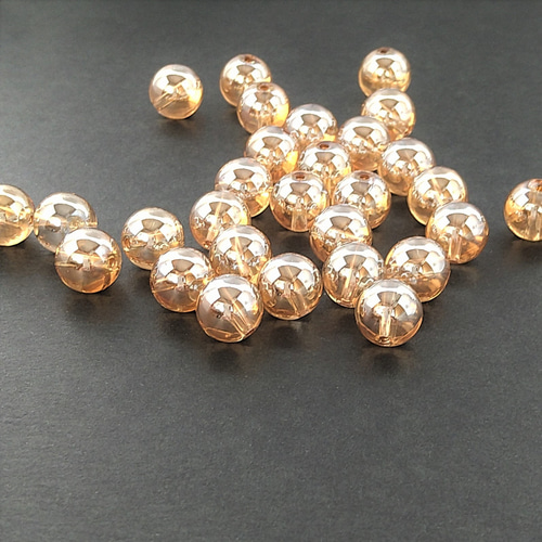 6～12mm シャンパンオーラ／ゴールデンオーラ 天然石 丸玉 ラウンド  