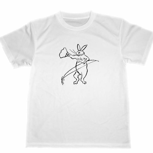 鳥獣戯画 ドライ Tシャツ ウサギ 弓 弓道 兎 アニマル 動物 グッズ T