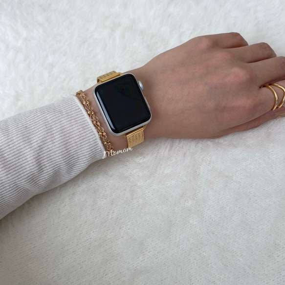 Apple Watch スリムベルト ゴールド 全サイズ対応 5枚目の画像