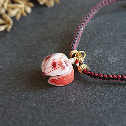 082881 セール❗️魔除け桃の木蓮花ブレスレット