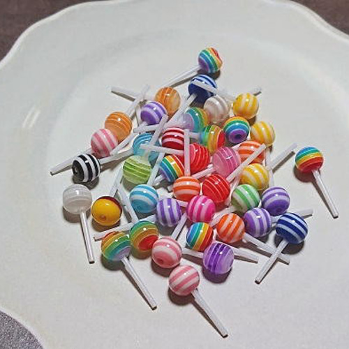 デコパーツ・ミニスティックキャンディ（カラーミックス）40個  