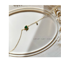 再販×35【つけっぱなしOK】k14gf〔n130〕emerald bijou necklace  上品　プレゼント 4枚目の画像