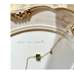 再販×35【つけっぱなしOK】k14gf〔n130〕emerald bijou necklace  上品　プレゼント 2枚目の画像