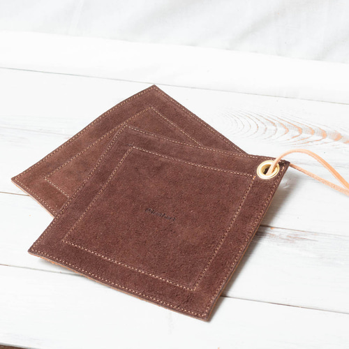 大きな革の鍋つかみ＆鍋敷き(ダブル) その他キッチン小物 LEATHACT