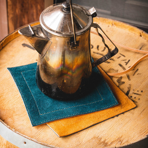 大きな革の鍋つかみ＆鍋敷き(ダブル) その他キッチン小物 LEATHACT