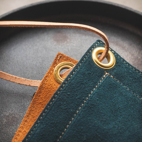 大きな革の鍋つかみ＆鍋敷き(ダブル) その他キッチン小物 LEATHACT