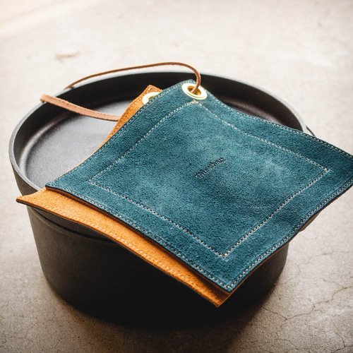 大きな革の鍋つかみ＆鍋敷き(ダブル) その他キッチン小物 LEATHACT