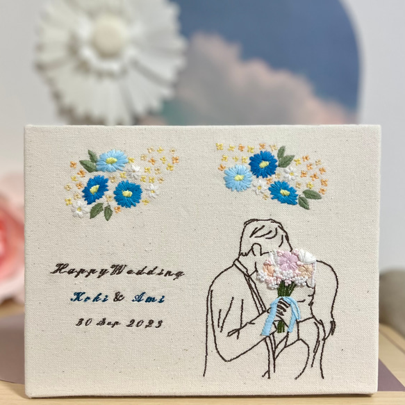 線画刺繍ボード】ウェディングボード 刺繍ボード 結婚祝い 線画刺繍ボード】ウェディングボード 刺繍ボード 結婚祝い