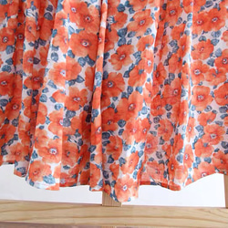 花柄 裏地付き 春 夏 秋 ギャザースカート 3枚目の画像
