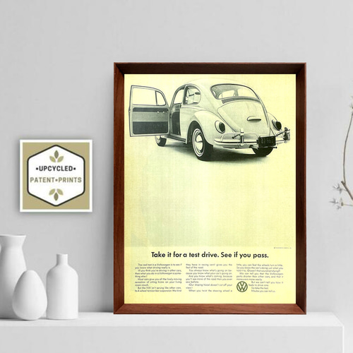 フォルクスワーゲン 1960年代 アメリカ ヴィンテージ 広告 額付