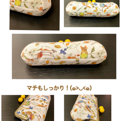 【Creema限定】がま口*口金＊ぷっくり型**ペンケース＊acufactum＊木の実とマウス＊山吹色のあめ玉つまみ 5枚目の画像