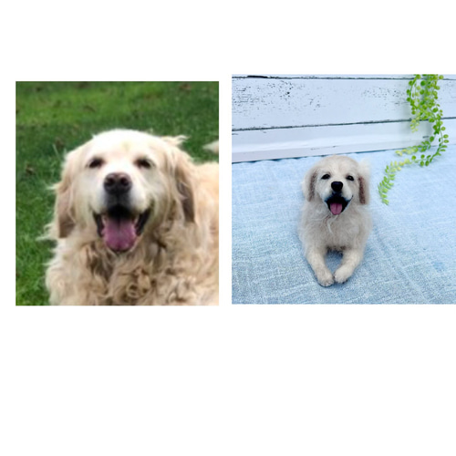 森のページ❣️羊毛フェルトオーダー犬ゴールデンレトリバー 羊毛フェルトのゴールデンレトリバーやっと完成しました