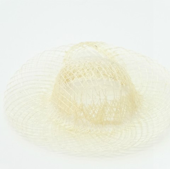 [自然素材エコクラフト　ミニ帽子」　シナマイ帽子　生成（ナチュラル）　外径７５ｍｍ　　１パック５ケ入 1枚目の画像