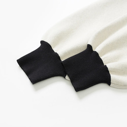 白底黑色花花 秋冬軟糯針織廓形寬鬆洋裝 新中式秋冬曡穿連身裙 第5張的照片