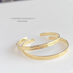 参考出品　印台リング　平打バングル　顔バングル BRASS(真鍮)◇世界に一つオリジナル刻印バングル5mm◇受注制作