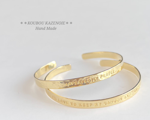 日本初の BRASS(真鍮)◇世界に一つオリジナル刻印バングル5mm◇受注制作 アクセサリー