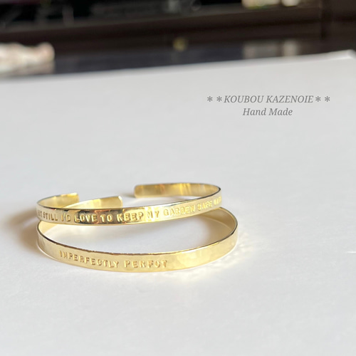 BRASS(真鍮)◇世界に一つオリジナル刻印バングル5mm◇受注制作