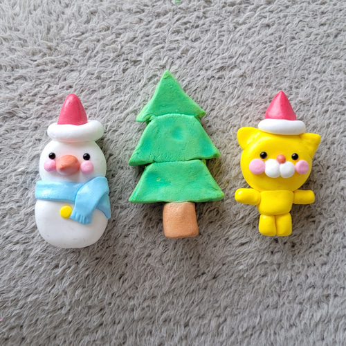 クリスマスねこちゃんマグネット(樹脂粘土) マグネット kazuchan 通販