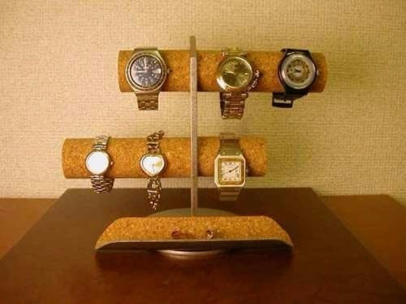 クリスマス　名入れ　刻印　ラッピング　プレゼント包装　6本掛け腕時計スタンド ロングトレイ 2枚目の画像