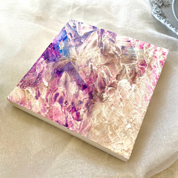 アルコールインクアート　ピンク　紫　黄色　レジン　パネル　木製　29.6×21 アルコールインクアート ピンク 紫 黄色 レジン パネル 木製 29.6×21