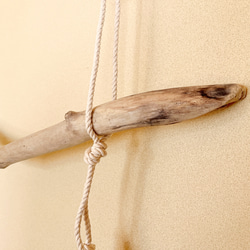 オホーツク流木　自然美ハンガーラック　綿ロープ　アウトドアテイスト　S字 6枚目の画像