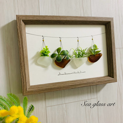 シーグラスアート インテリア雑貨 壁掛け 置物 北欧 観葉植物 シーグラスアート インテリア雑貨 壁掛け 置物 北欧 観葉植物