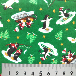 裏も素敵♪USAコットンの文庫本用 布ブックカバー、手帳カバー(クリスマス、アデリーペンギン柄)『Creema限定』 7枚目の画像
