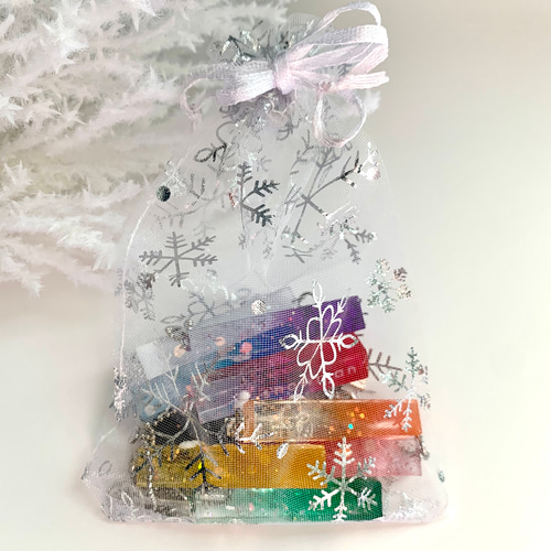 snowman＊雪の結晶リボンキーホルダー RED キーホルダー miasnow..y