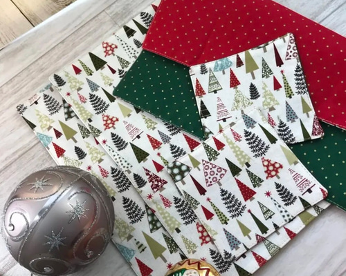 クリスマスランチョンマットセット ツリー ペアマット+ペアコースター