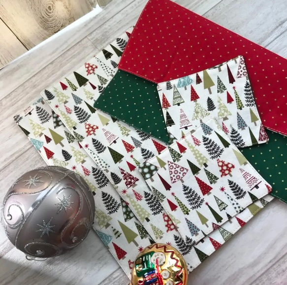 クリスマスランチョンマットセット ツリー ペアマット+ペアコースター